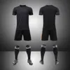 Black Set Full Body Jersey Team broderad vuxen och barns fotbollsspelutbildning uniform