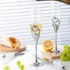 2-4Pcs Heart For Couple Bride Wedding Champagne Flutes And Cake Knife Server Set Toasting Champagne Glasses Rhinestone Rimmed