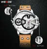 CWP 2021 Weide Watches Man Luxury Sport Militar Militar Brown Leather Straplet Band Banda de quartzo MOVIME