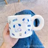 Mokken hoog uiterlijk niveau stijl cup schattig paar water keramisch meisje koffie ontbijt met deksel