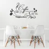 Café moderne Espresso Chocolate Window Mur Sticker Kitchen Cafe Cafe Italy Mug Mur Securant Resturant Vinyl Vinyl Home Decor