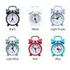 Classic Metal Round Retro Mini Portable Travel Battery Powered Double Bell Analog Desktop Durable Alarm Clock Bedroom Home Decor