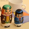 Artes e artesanato de cinco camadas Matryoshka Soldado de Walnut Walnut Wooden Handicrafts Matryoshka Ornamentos artesanais Childrens Toys Home Decoration L49