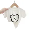 Summer Bear Kids T-shirt Topps Baby Boy Short Sleeve Tops Girls Children Basic Color Clothes Boys TEES HÖG KVALITET