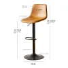 Nordic Modern Bar Chairs with Rotatable Lift: Reinforced Frame Comfortable High Stools with Backrest for Bar and Front Desk