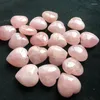 Dekorative Figuren 4 cm gute rosa handgeschnitzte natürliche Rosenquarzkristallherz für Dekoration Geschenk MJP