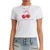 T-shirts pour femmes y2k tee-shirt graphique pour femmes pour femmes drôles à manches courtes courte crop
