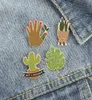 Carton de dessin animé Brooches de plante en émail Émail Cactus Aloe feuilles Pins pour enfants Unisexe Vêtements Cowboy Badge Accessoires WH8161907