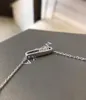 925 Sterling Sier MSIKA Halskette Französisch Drei Diamant Move Seri Roségold Plattierte Originalschmuck für Frauen C031930523042321