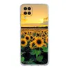 Jolie étui de téléphone de tournesol pour Samsung Galaxy A51 A71 A21S A12 A11 A31 A41 A03S A13 A33 A73 A53 A52 A32 5G A23 COUVERTURE Clear Soft