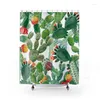 Douche gordijnen cactus botanische badkamer decor groene vetplanten gordijn woestijn idee aquarel boho boho