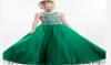 RACHEL ALLAN Girl039s Pageant Dresses Green Halter Neckline Beads Crystals Sequins Floor Length A Line Formal Girls Dresses For3637010