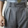 Pantalones para hombres lana británica gurkha formal retro pantalones casuales grises