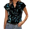 Kvinnors blusar skjortor kvinnor kort ärm t-shirt casual mode sommarstoppar lös pullover överdimensionerade tryckta skjortor kvinnliga 240411