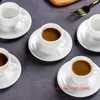 80 мл чисто белые эспрессо -чашки наборы блюдников европейская классическая керамика для питья чашка кофейная кружка Оптовая капля