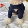 Abbigliamento per cani Magion per animali domestici camicia con fondo autunnale rispetto al cartone animato orso vestiti a due gambe schnauzer caldo