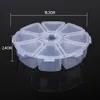 Useful Mini Plastic Round 8 Cell Compartment Pill Jewelry Organiser Container Storage Box case