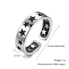 Cluster ringen trendy oude zilveren kleuropening voor mannen vrouwen pentagram ster elegante ringband eenvoudig vingeraccessoire