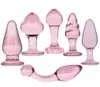 Analplug set roze groot glazen seksspeeltjes voor vrouw anale buttplugs anale man gay ass massage9410754