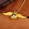 Pocket Uhren Goldene Farbe Luxus Little Cute Golden Wings Ball Kürbis Taschengeschenk Anhänger für mlae kids relogio saati y240410