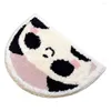 Carpets Semicircle Floor Mat Boho Flower Cartoon Panda Pattern Thick Door Water Absorption Non-slip Bathroom Rugs For Bedroom