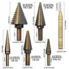 Bit de perceuse à pas de 5pcs Ensemble de bits de forage en acier à haute vitesse en revêtement en titane