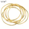 Bracelet 7pcs / set Fashioind en acier inoxydable Bangle pour femmes Brangles larges bijoux romains Bracelets de couleur de couleur rose or rose 240411