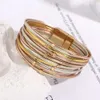 Bangle ALLYES Charm Triple Color Leather Bracelet for Women Bohemian Metal Beads Multilayer Thin Strip Wrap Bracelets Fashion Jewelry 240411