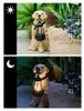 Solar Garden Decorative Light Livelike Dogs Outdoor Lighting Harts Dog Statue Led Night Light For Pathway Yard Garden Decoration 240409