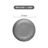Plates 304 Stainless Steel Vintage Dessert Plate Industrial Style Small Disc Shallow Flat American Dining Steak Cake Bowl