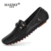 Chaussures décontractées Maedef Leather Men's 2024 Fashion Men Locs mocassins Soft Brepwant Slip on Black Driving Plus taille 37-48