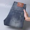 Men's Jeans Designer Fashion Brand Digital Printing Mens Jeans New Line Elastic Slim Fit Small Feet Denim Pants DKYZ