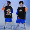 Dzieciak Kpop Hip Hop Clothing Tee Drukuj ponadwymiarowa koszulka Top Summer Sport Shorts for Girl Boy Jazz Dance Ubrania