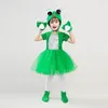 Set di abbigliamento Set di ranne per bambini Tadpole di costume da animale in cerca di abiti verdi che saltano la madre