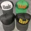 2024 Fashion Ball Rhude Caps جديد عريضة عريضة واسعة في الهواء الطلق واقية من أشعة الشمس Rhude Cap Cap Men Women عالية الجودة أزياء الشارع الخضراء القبعة القابلة للدجري 53 766