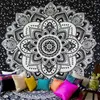 Tapestries Mandala Polyester 150x150 cm vierkante tapijtwand hangend tapijtworp yogamat voor huis slaapkamersdecoratie