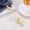 Spoons 7pcs/Lot 304 Stainless Steel Musical Note Milk Coffee Tea Stirring Spoon Set Sugar Ice Cream Mug Dessert Tableware