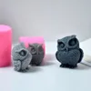 楽しいdiy 3dフクロウシリコン型アロマセラピーキャンドルのための手作りの石鹸を作る小さな動物の工芸品石膏樹脂型ケーキ型