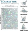 Blankets Swaddling Luminous dinosaurs throw blankets for girls boys plush flannel blankets Christmas trees glow in the night super soft Y240411