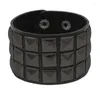 Länk armband pu läder armband punk justerbar goth manschett med gotisk nit spänne armband armband för män kvinnor