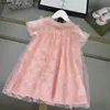 كلاسيكيات Girls PartyDress Kids Designer Clothes Pink Baby Skirt Size 100-160 cm مطرزة تصميم الدانتيل الأميرة فستان 24April