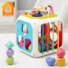 Montessori Toy Baby Activity Cube Formblock Sortering Nesting Piano Game Tidiga utbildningsleksaker för spädbarn 13 24 månaders gåva