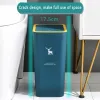 Kitchen Bathroom Toilet Waste Bins Large-Capacity Trash Can Plastic Household Trash Can Nordic Garbage Bin 10L 15L