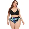 Swimons de maillots de bain pour femmes Plus taille de bain à imprimé floral maillot de bain deux pièces Bra Beach Bikini Ensemble de maillot de bain plage rembourré sexy