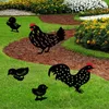 Figurine decorative 5 pezzi Gallo statine di pollo giardino silhouette yard art statue decorazioni per il prato per la casa