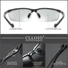 Clloio topkwaliteit aluminium gepolariseerde pochromische zonnebrillen mannen randloze dagavond rijdende bril anti-kameleon brillen brillen 240321
