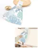 Blue Marine Coral Shells Starfish Hand Towel for Bathroom Kitchen Absorbent Hanging Towels Microfiber Soft Kids Handkerchief