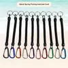 Anti-Lost Rope Elastic Safety Rep med Keyring Carabiner Anti-stöld TPU-spiralfisken Anti-Lost Cord Safety Lanyard