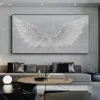 Pintura de lienzo de ala de ángel gran ala de plumas de plumas de pared impresa impresión de póster minimalista de sala de estar decoración de dormitorios