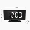 Horloge numérique de bureau LED Clock de table de table électronique ALARME POUR CHAMBRE COURT CURVE COURT LETTRE SMART AVEC FONCTION SNOOZE